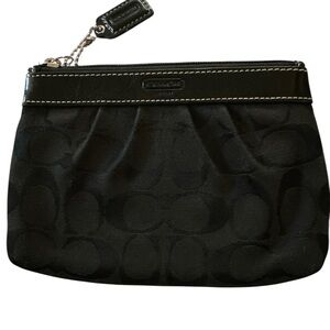Coach Signature Black Wristlet Clutch
